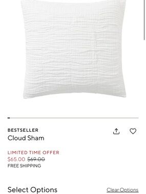 3 Pottery Barn Euro Cloud Sham White Quilted